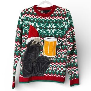 Blizzard Bay • Holiday “Ugly Sweater” Sloth Beer Funny Sweater